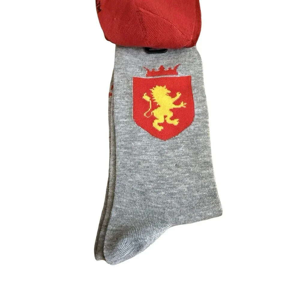 Harry Potter Platform 9 3/4 Socks 2 Pair Hogwarts Gryffindor Red Gray New